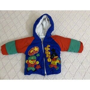 Vintage Tuff Cookies Go Team Football Theme Multicolor Boys Baby Coat 6/9 Months